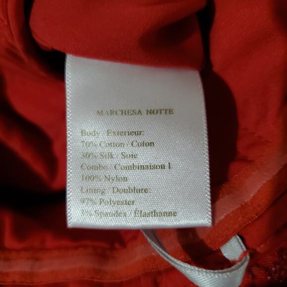 Marchesa Notte Strapless Embroidered Dress Size 2 Red Formal Cocktail Silk Blend - Picture 10 of 14